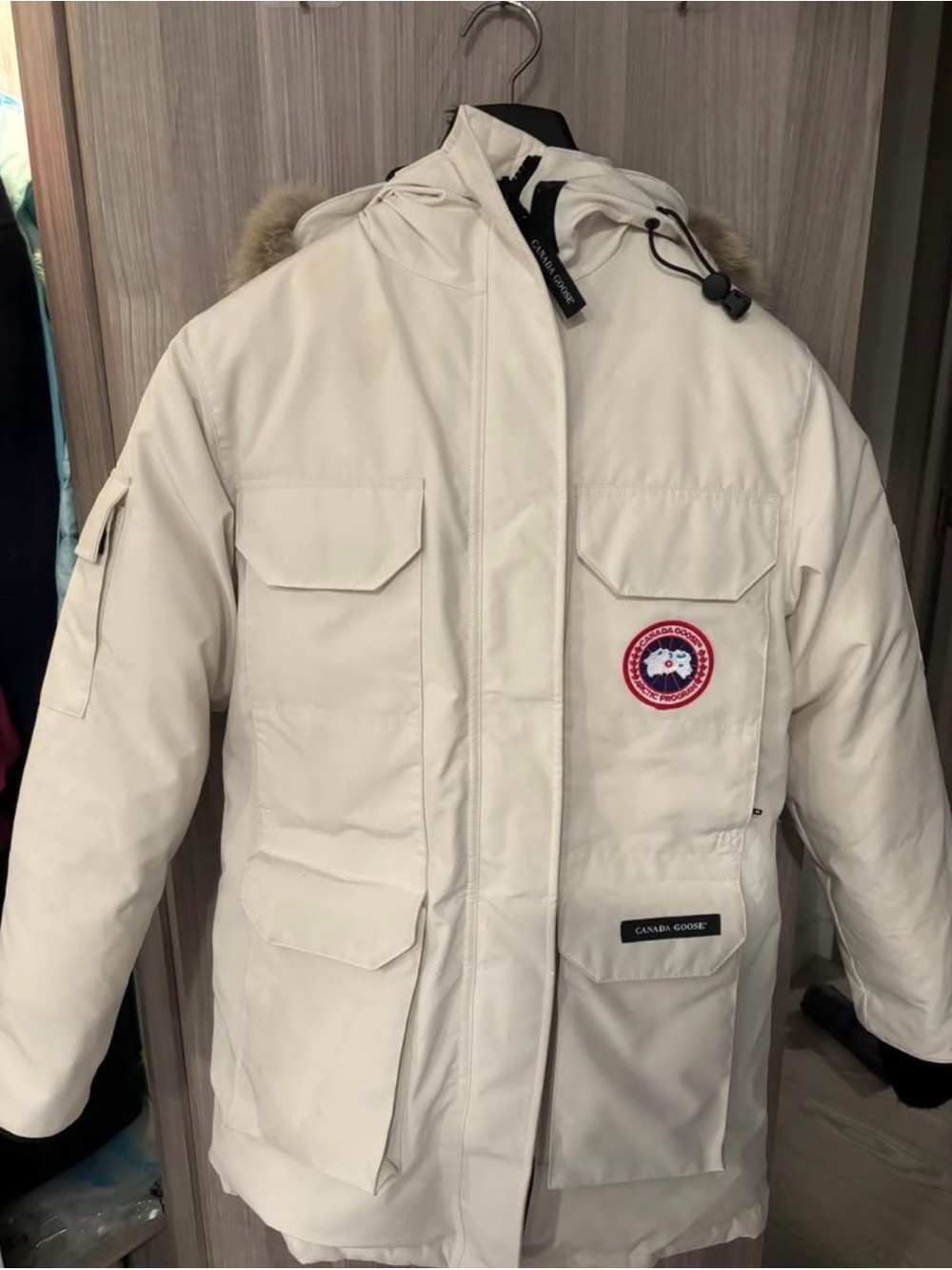 Canada Goose Expedition Parka XS White with Fur Trim - Excellent Condition